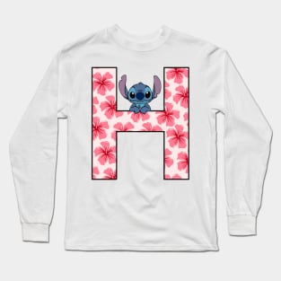 Stitch letter Long Sleeve T-Shirt